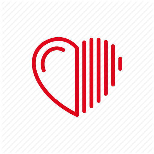Half, Line, Love, Romance, Slice, Stripe Icon