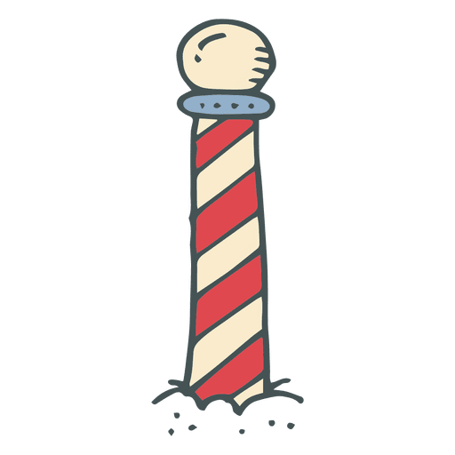 North Pole Stripe Hand Drawn Cartoon Icon