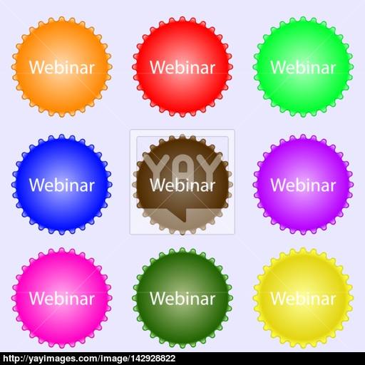 Webinar Web Camera Sign Icon Online Web Study Symbol A Set
