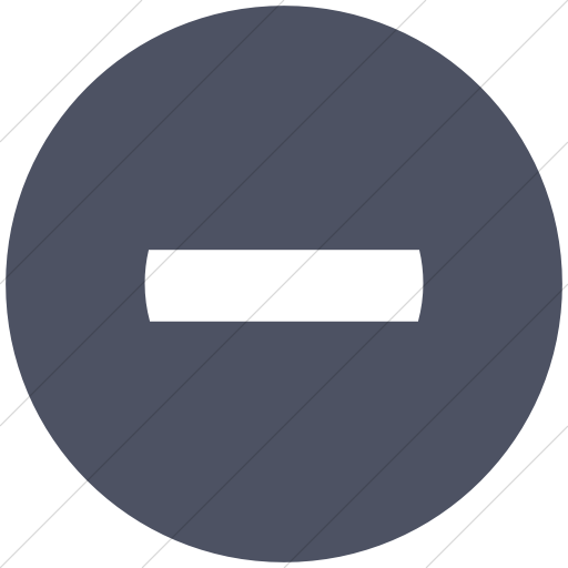 Flat Circle White On Blue Gray Classica Minus Sign Icon