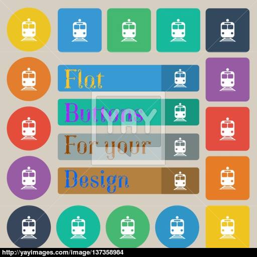 Tran Sign Set Of Twenty Colored Flat, Round, Square