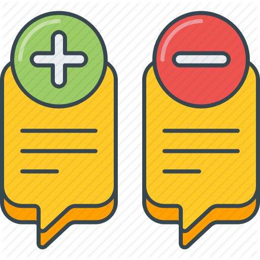 Bad, Cons, Discussion, Good, Improvement, Pros, Suggestion Icon