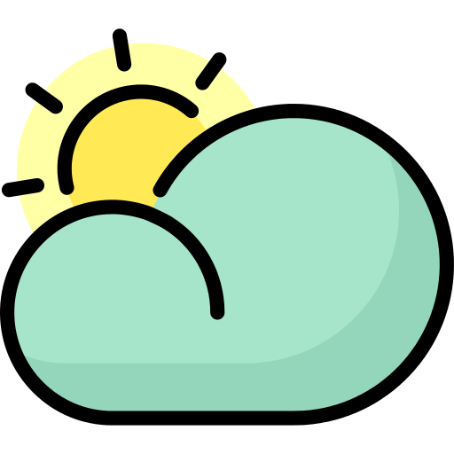 Cloudy Sun Rays Png Icon