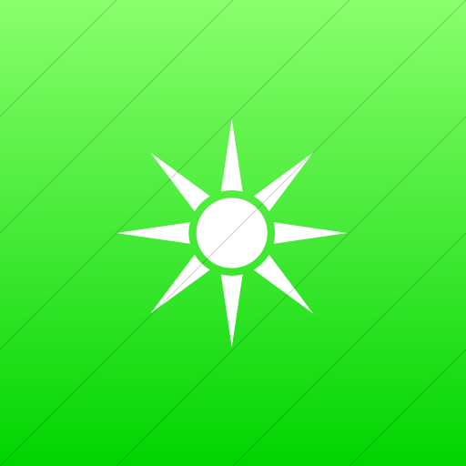 Flat Square White On Ios Neon Green Gradient Classica
