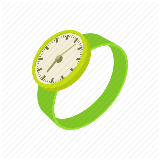 Cartoon, Clock, Green, Minute, Time, Watch, Wrist Icon