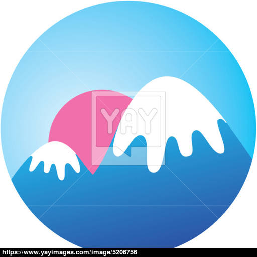 Icon Sunset Mountains Vector