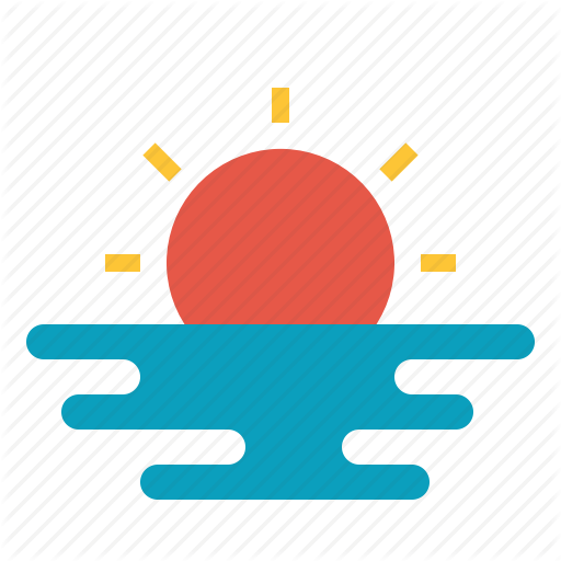 Landscape, Sea, Sun, Sunset Icon