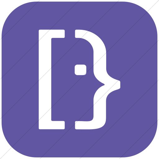 Flat Rounded Square White On Purple Social Media Super