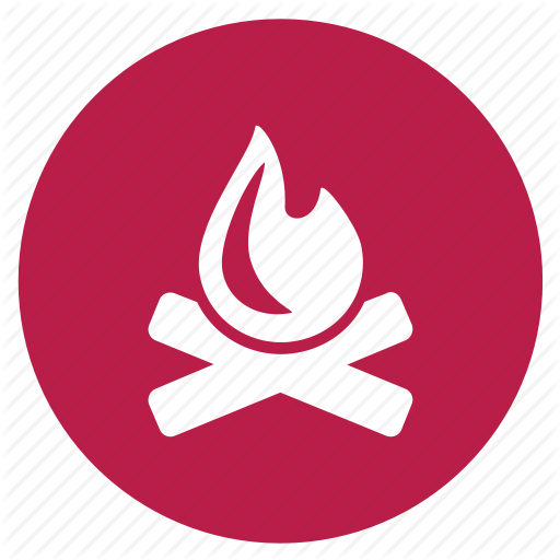 Bale Fire, Bonfire, Camp Fire, Fire, Survival Icon