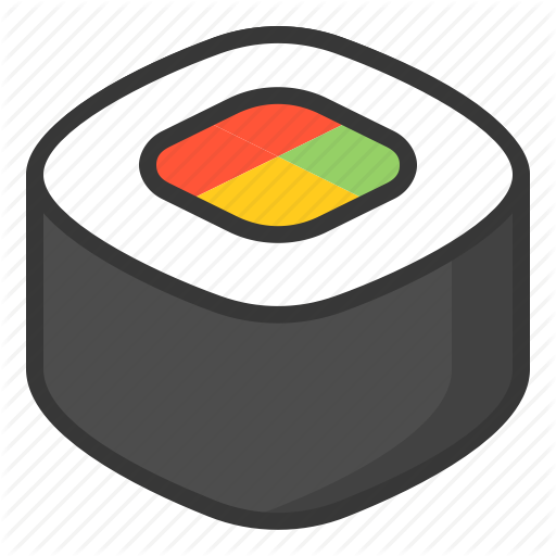 Food, Japan, Line, Roll, Sushi Icon