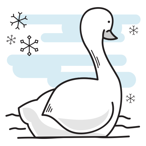 Christmas, Bird, Duck, Swimming, Goose, Swan Icon