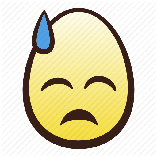 Downcast, Easter, Egg, Emoji, Face, Head, Sweat Icon
