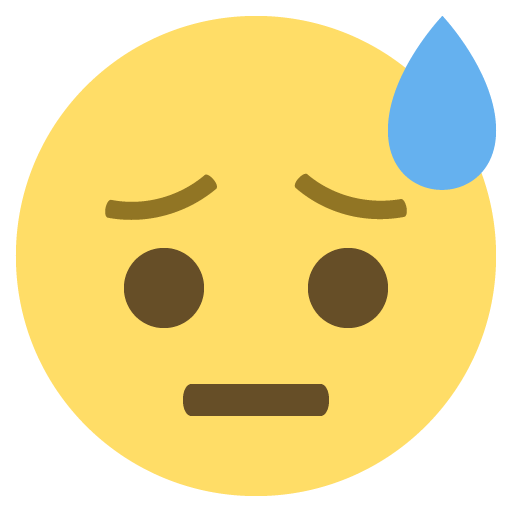 Face With Cold Sweat Emoji For Facebook, Email Sms Id