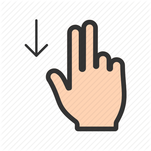 Down, Finger, Gesture, Gestures, Hand, Scroll, Swipe Icon