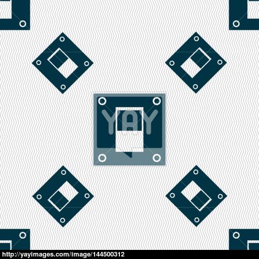Power Switch Icon Sign Seamless Pattern With Geometric Texture
