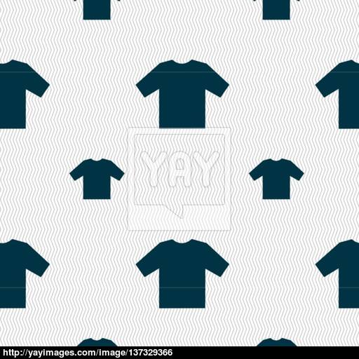 T Shirt Icon Sign Seamless Pattern With Geometric Texture Vector