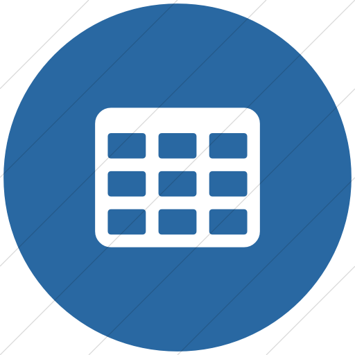 Flat Circle White On Blue Bootstrap Font Awesome Table Icon