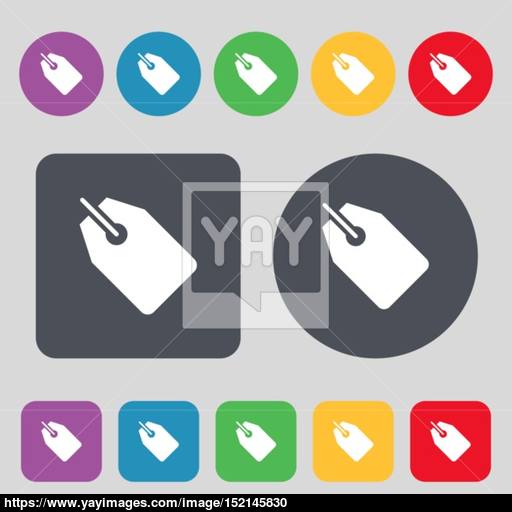 Web Stickers, Tags And Banners Icon Sign A Set Of Colored