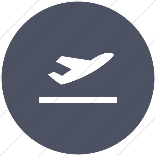 Flat Circle White On Blue Gray Raphael Plane Take Off Icon
