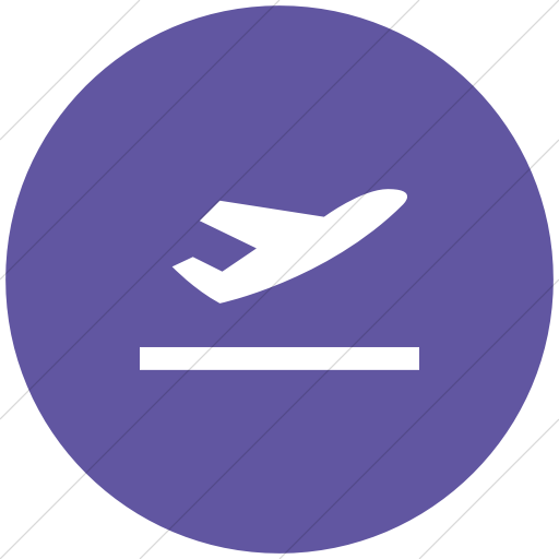 Flat Circle White On Purple Raphael Plane Take Off Icon