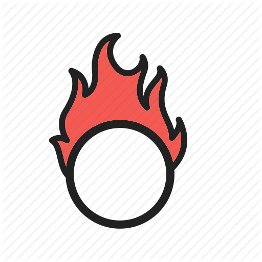 Circle, Circus, Fire, Hoop, Jumping, Man, Ring Icon