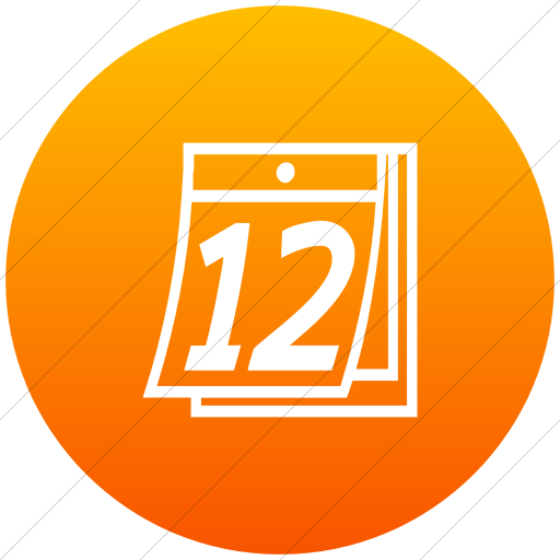 Flat Circle White On Orange Gradient Classica Tear Off