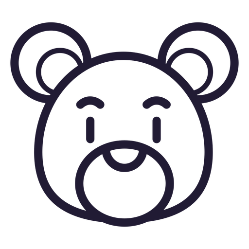 Teddy Bear Head Stroke Icon