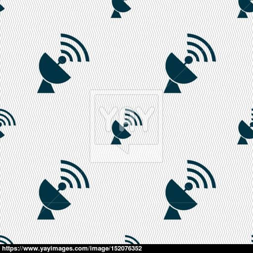 Satellite Antenna Icon Sign Seamless Pattern With Geometric