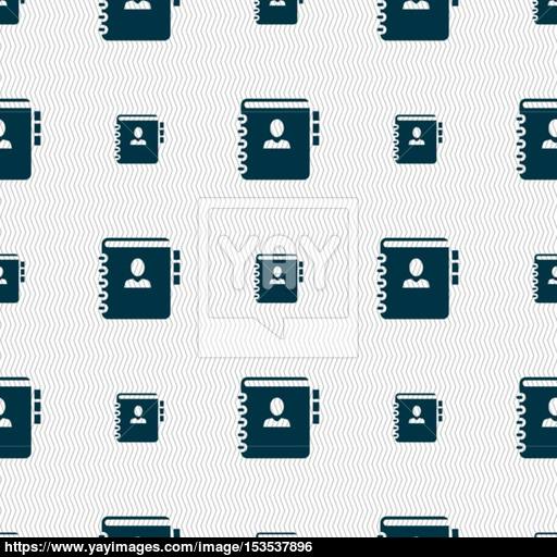 Notebook, Address, Phone Book Icon Sign Seamless Pattern