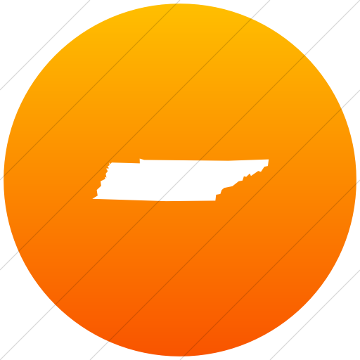 Flat Circle White On Orange Gradient Us States