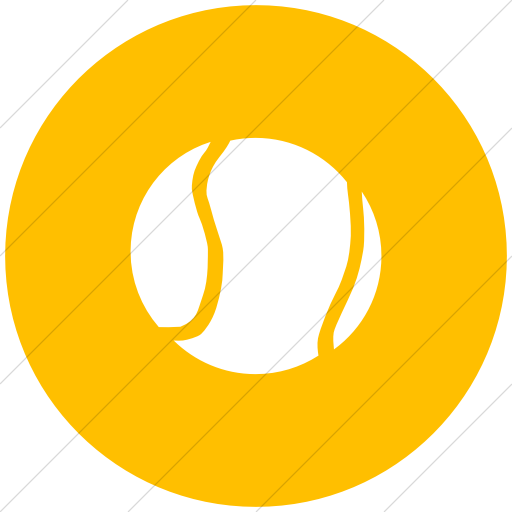Flat Circle White On Yellow Classica Tennis Ball Icon