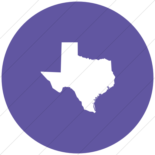 Flat Circle White On Purple Us States Texas Icon