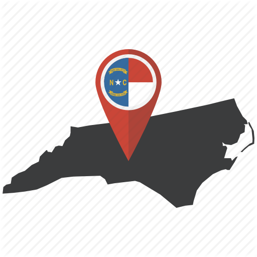 American, Flag, Map, Marker, Navigation, North Carolina, State Icon