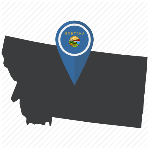 Flag, Map, Marker, Montana, Pin, State, United States Icon