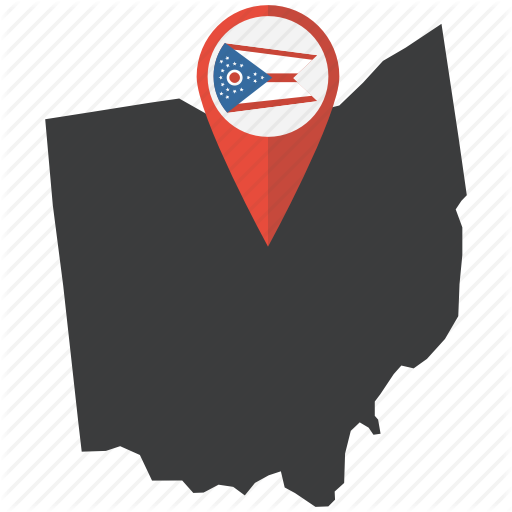 Flag, Map, Navigation, Ohio, Pin, State, United States Icon