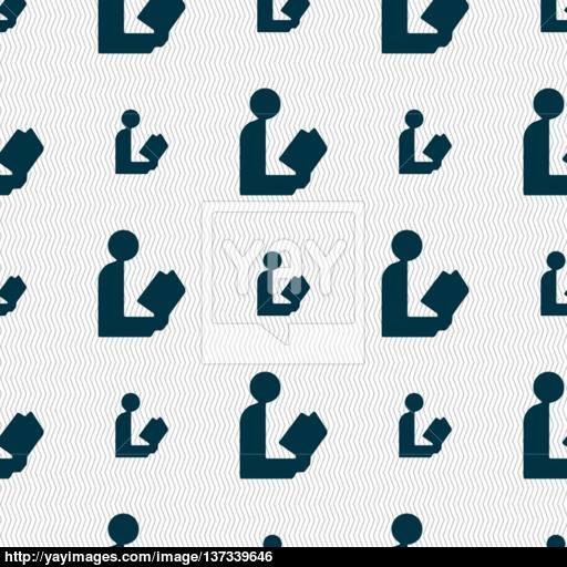 Read A Book Icon Sign Seamless Pattern With Geometric Texture