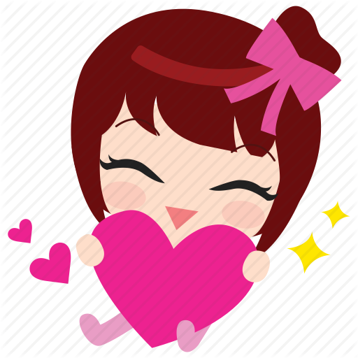 Cute, Emoticon, Girl, Heart, Love, Thankyou Icon