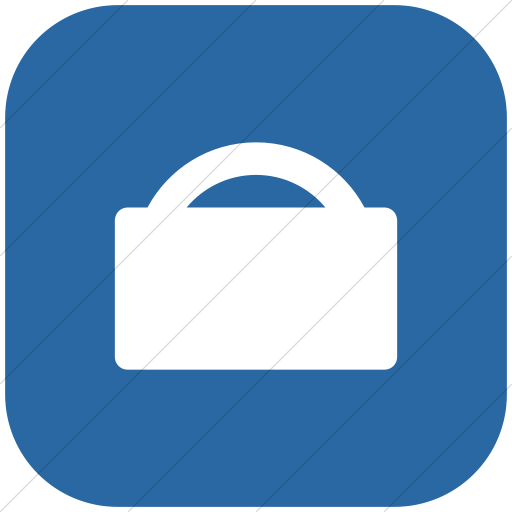 Flat Rounded Square White On Blue Foundation Shopping