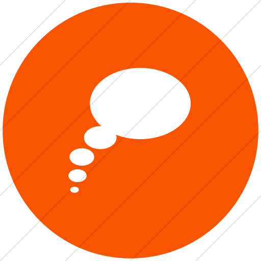 Flat Circle White On Orange Classica Thought Bubble Icon