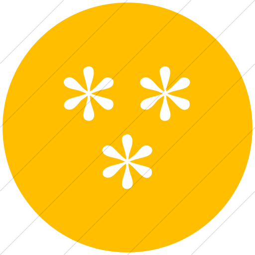 Flat Circle White On Yellow Classica Three Simple