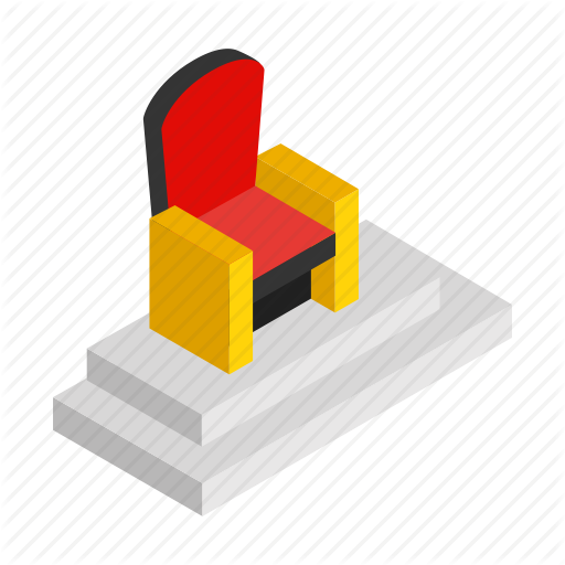 Chair, Clipart, Gold, Isometric, King, Queen, Throne Icon