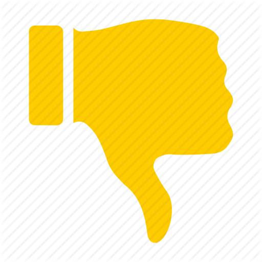 Thumbs Down, Unlike, Vote, Yellow Icon
