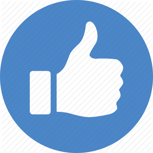Approve, Blue, Circle, Like, Thumbs, Up, Vote Icon