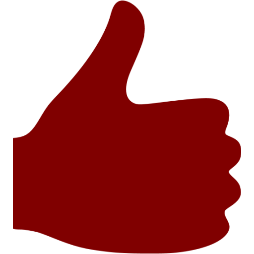 Maroon Thumbs Up Icon
