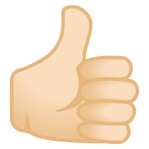 Thumbs Up Light Skin Tone Icon Noto Emoji People Bodyparts