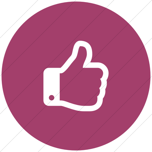Flat Circle White On Pink Bootstrap Font Awesome Thumbs
