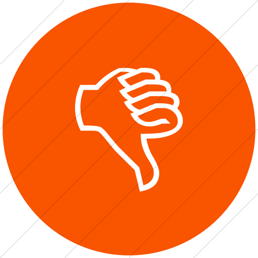 Flat Circle White On Orange Classica Thumbs Down Hand