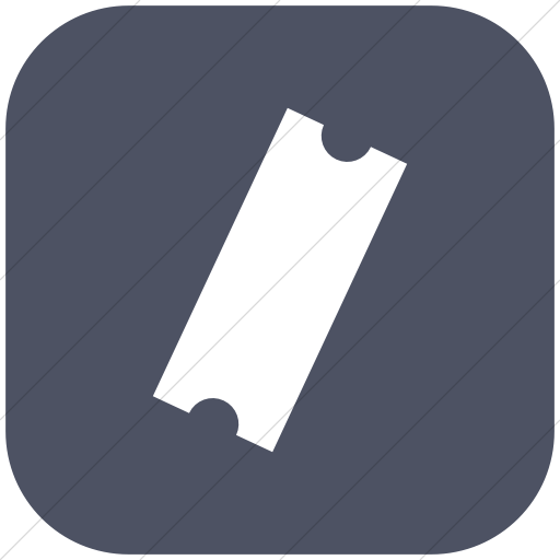 Flat Rounded Square White On Blue Gray Raphael Ticket Icon