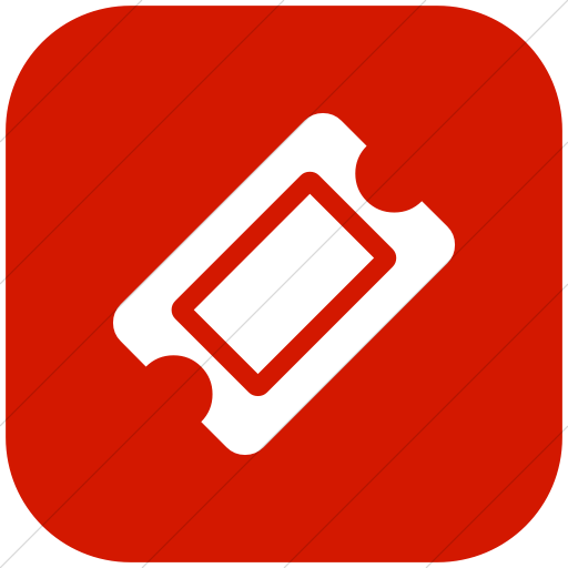 Flat Rounded Square White On Red Bootstrap Font Awesome