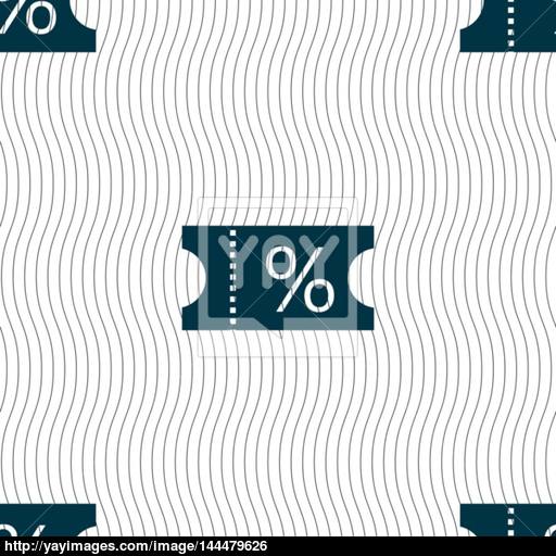 Ticket Discount Icon Sign Seamless Pattern With Geometric Texture